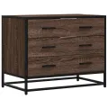 Commode chêne marron 70x41x56 cm bois d'ingénierie