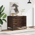 Commode chêne marron 70x41x56 cm bois d'ingénierie