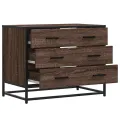 Commode chêne marron 70x41x56 cm bois d'ingénierie