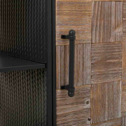 Flessenrek Alexandra House Living Bruin Ijzer Sparrenhout 40 x 83 x 10 2