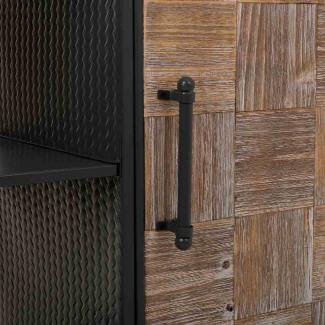 Flessenrek Alexandra House Living Bruin Ijzer Sparrenhout 40 x 83 x 10