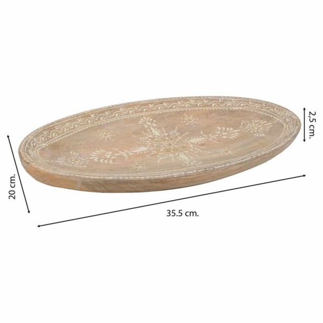 Centerpiece Alexandra House Living White Natural Mango wood 19 x 3 x 3