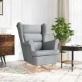 Chaise à bascule gris clair 74x90x102 cm tissu