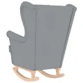 Chaise à bascule gris clair 74x90x102 cm tissu