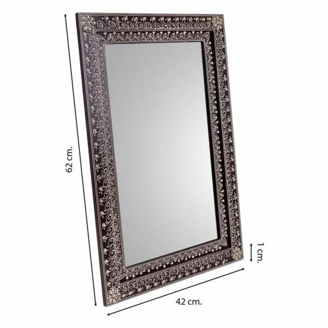 Wall mirror Alexandra House Living White Brown 1 x 62 x 42 cm Rectangu