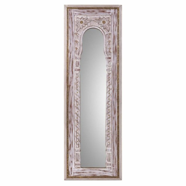 Specchio da parete Alexandra House Living Bianco 1 x 90 x 30 cm Rettan