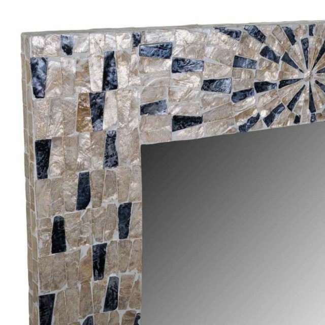 Wall mirror Alexandra House Living Grey Cream 70 x 3 x 100 cm Rectangu