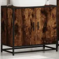 Armoire de lavabo de salle de bain chêne fumé 65x33x60 cm