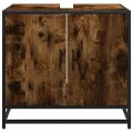 Armoire de lavabo de salle de bain chêne fumé 65x33x60 cm