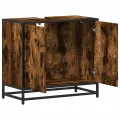 Armoire de lavabo de salle de bain chêne fumé 65x33x60 cm