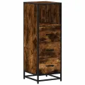 Armoire de bain chêne fumé 35x37,5x100cm bois d'ingénierie