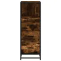 Armoire de bain chêne fumé 35x37,5x100cm bois d'ingénierie