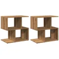 Tables de chevet 2 pcs chêne artisanal bois d'ingénierie