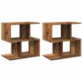 Tables de chevet 2pcs vieux bois 50x30x51,5cm bois d'ingénierie