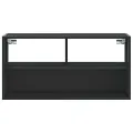 Meuble TV noir 80x31x39,5 cm bois d'ingénierie et métal
