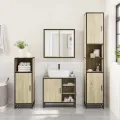 Armoire lavabo de salle de bain chêne sonoma bois d'ingénierie