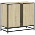 Armoire lavabo de salle de bain chêne sonoma bois d'ingénierie