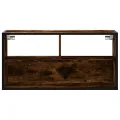 Meuble TV chêne fumé 80x31x39,5 cm bois d'ingénierie et métal