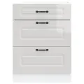 Armoire de cuisine Kalmar blanc brillant bois ingénierie