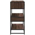 Table console chêne marron 90x35x80 cm bois d'ingénierie