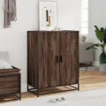 Meuble à chaussures chêne marron bois d'ingénierie et métal