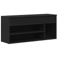 Banc à chaussures noir 102x30,5x45 cm bois d'ingénierie