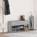 Banc à chaussures sonoma gris 102x30,5x45 cm bois d'ingénierie