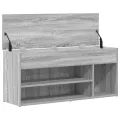 Banc à chaussures sonoma gris 102x30,5x45 cm bois d'ingénierie