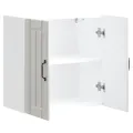 Armoire murale de cuisine Lucca blanc brillant bois ingénierie