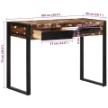 Bureau multicolore 100x50x75 cm bois massif de récupération