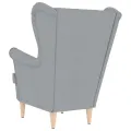Fauteuil gris clair 74x84x100 cm tissu