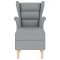 Fauteuil avec repose-pied Gris clair Tissu