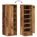 Armoire à chaussures vieux bois 32x35x92 cm bois d'ingénierie