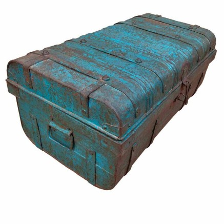 Valise décorative Alexandra House Living Bleu Fer Style artisanal 36