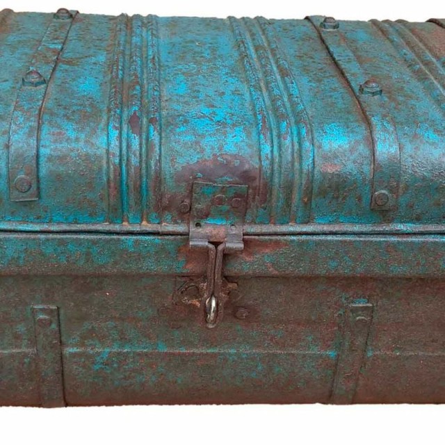 Decorative suitcase Alexandra House Living Blue Iron Traditional style