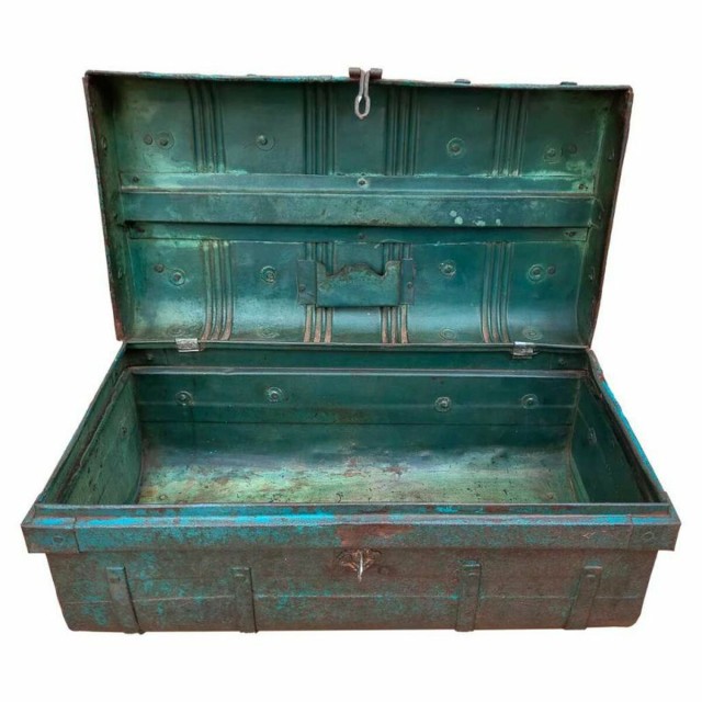 Decorative suitcase Alexandra House Living Blue Iron Traditional style