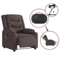 Fauteuil de massage inclinable électrique Marron foncé Tissu