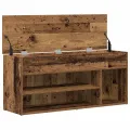 Banc à chaussures vieux bois 102x30,5x45 cm bois d'ingénierie