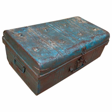 Valise décorative Alexandra House Living Bleu Fer Style artisanal 35