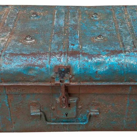 Decorative suitcase Alexandra House Living Blue Iron Traditional style