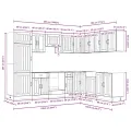 Ensemble d'armoires de cuisine 14 pcs Lucca bois d'ingénierie