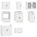 Ensemble d'armoires cuisine 8pcs Kalmar blanc bois d'ingénierie
