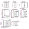 Ensemble d'armoires cuisine 8pcs Kalmar blanc bois d'ingénierie