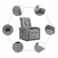 Fauteuil inclinable électrique Gris clair Tissu