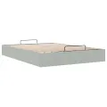 Cadre de lit ottoman sans matelas gris clair 140x200 cm velours