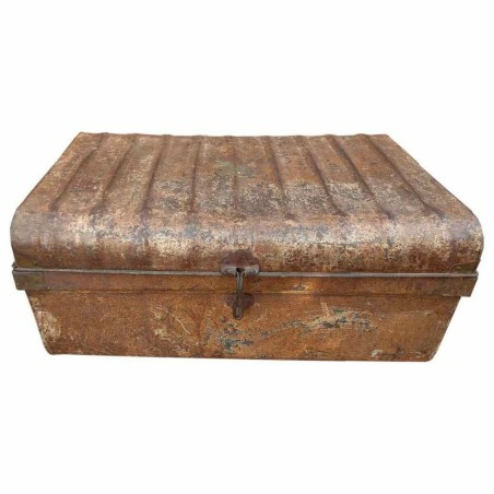 Dekorativer Koffer Alexandra House Living Braun Eisen Handwerks-Stil 4