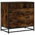 Commode chêne fumé 70x41x70 cm bois d'ingénierie