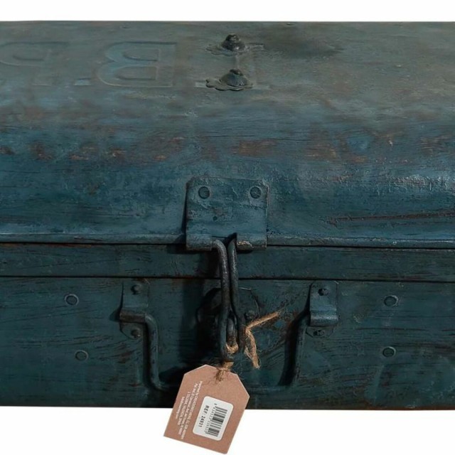 Valise décorative Alexandra House Living Bleu Fer Style artisanal 33