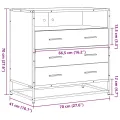 Commode chêne fumé 70x41x70 cm bois d'ingénierie