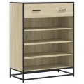 Armoire à chaussures chêne sonoma bois d'ingénierie et métal
